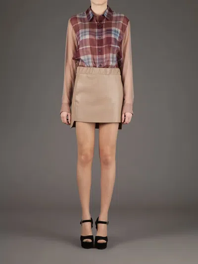 Neil Barrett Asymmetric Leather Skirt In Animal Print