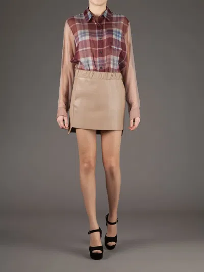 Neil Barrett Asymmetric Leather Skirt In Animal Print
