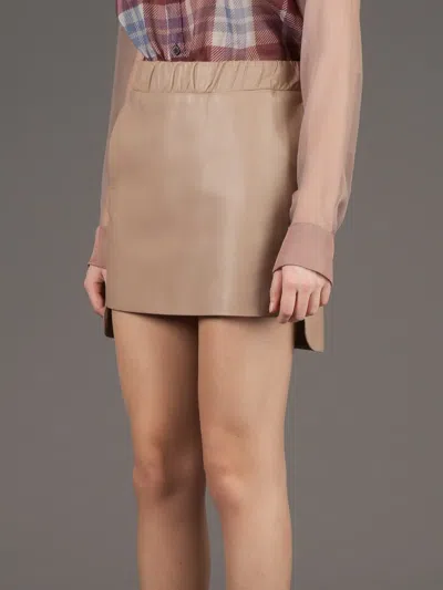 Neil Barrett Asymmetric Leather Skirt In Animal Print