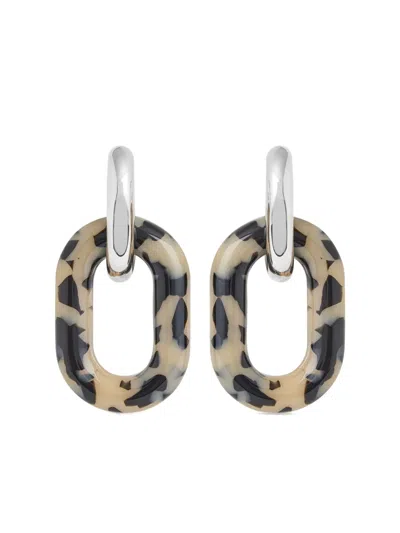 Rabanne Xl Link Patterned Earrings In Multi