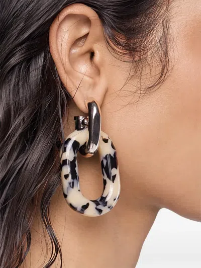Rabanne Xl Link Patterned Earrings In Multi