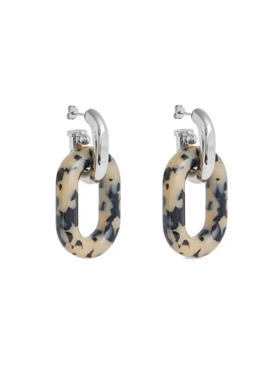 Rabanne Xl Link Patterned Earrings In Multi