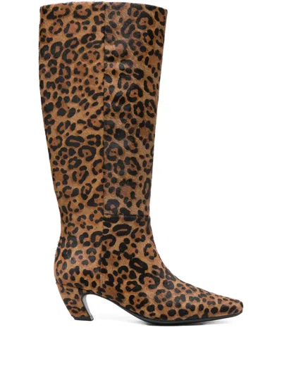 Marc Ellis Animal-print Knee-high Boots In Multi