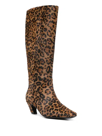 Marc Ellis Animal-print Knee-high Boots In Multi