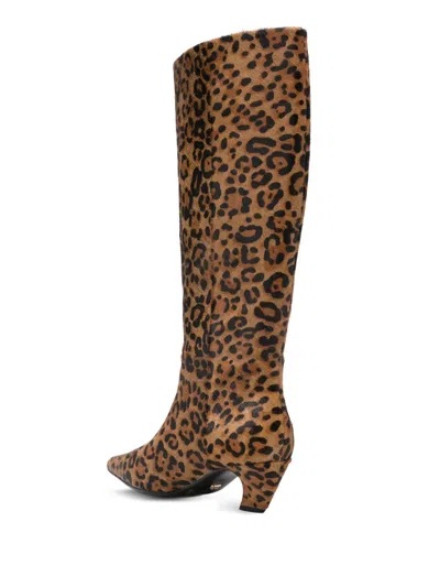 Marc Ellis Animal-print Knee-high Boots In Multi