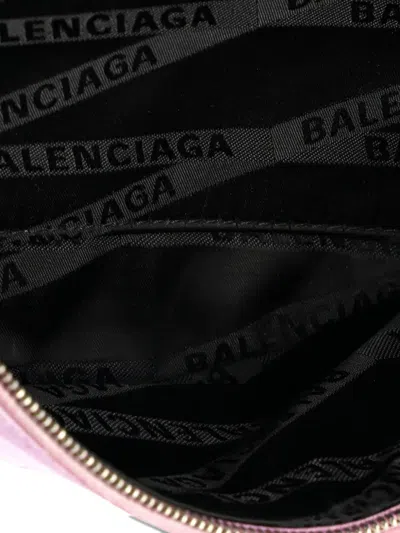 Pre-owned Balenciaga Souvenir Crocodile Embossed Leather Xxs Belt Bag In Purple