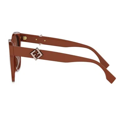 Fendi Ff Diamonds 55mm Gradient Square Sunglasses In Brown