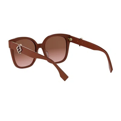 Fendi Ff Diamonds 55mm Gradient Square Sunglasses In Brown