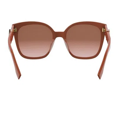 Fendi Ff Diamonds 55mm Gradient Square Sunglasses In Brown