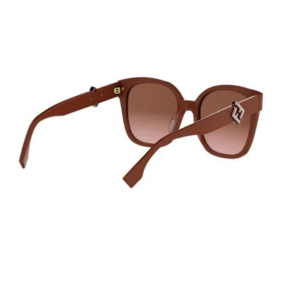 Fendi Ff Diamonds 55mm Gradient Square Sunglasses In Brown