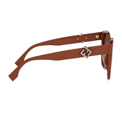 Fendi Ff Diamonds 55mm Gradient Square Sunglasses In Brown