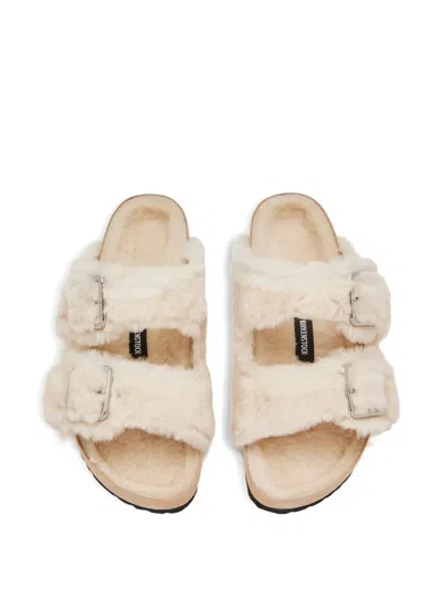 Birkenstock 1774 Arizona Shearling Sandals In Neutral