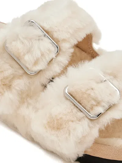 Birkenstock 1774 Arizona Shearling Sandals In Neutral