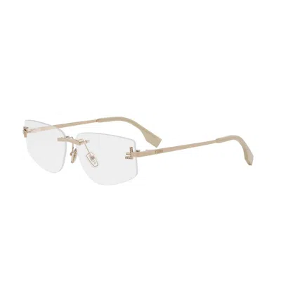 Fendi First Crystal Eyeglasses In Gold