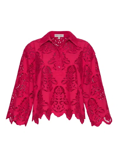 Cara Cara Erica Scalloped Shirt In Red