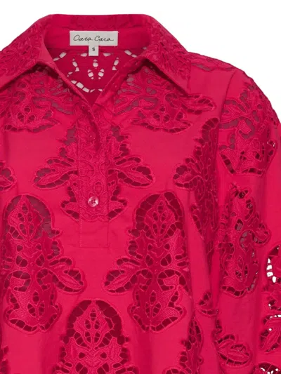 Cara Cara Erica Scalloped Shirt In Red