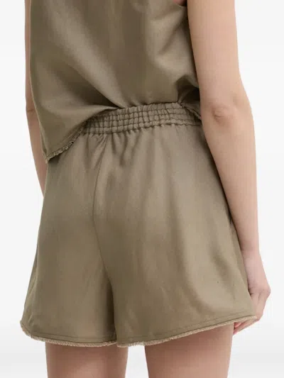 Ivy & Oak Elasticated Frayed Shorts In Neutral