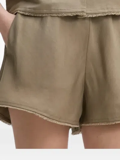 Ivy & Oak Elasticated Frayed Shorts In Neutral