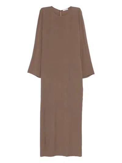 By Malene Birger Kallas Long-sleeve Maxi Dress In Brown