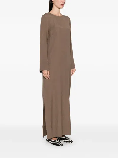By Malene Birger Kallas Long-sleeve Maxi Dress In Brown