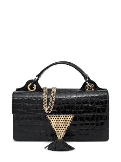 Aquazzura Downtown 24/7 Croc-embossed Tassel Tote Bag In Pattern