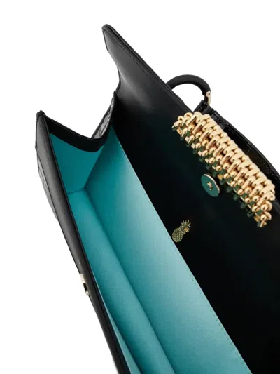 Aquazzura Downtown 24/7 Croc-embossed Tassel Tote Bag In Pattern