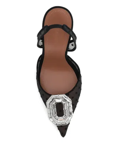 Amina Muaddi 105mm Camelia Polka-dot Embellished Sling-back Sandals In Multi