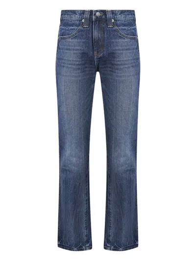 Khaite Farley Straight-leg Acid-washed Jeans In Blue