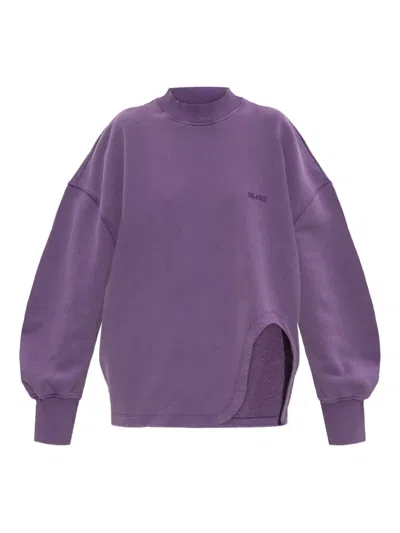 Attico Side-slit Sweatshirt In Purple