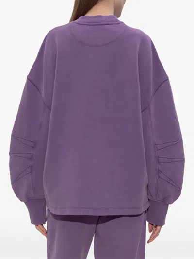 Attico Side-slit Sweatshirt In Purple