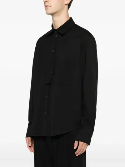 Medeea Reversed-pocket Shirt In Black