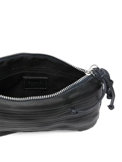 Sommet Pleated Zip Cross Body Bag In Black
