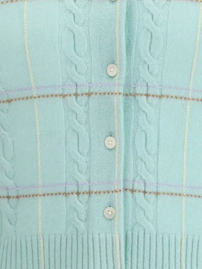 Guest In Residence Jane Check-cable Cardigan In Animal Print