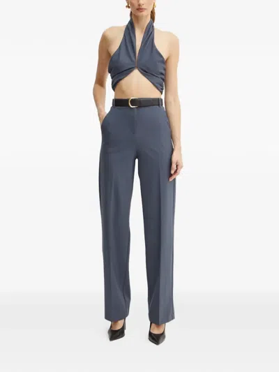 Patrizia Pepe Pressed-crease Trousers In Animal Print