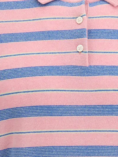Guest In Residence Striped Three-button Polo Shirt In Multi