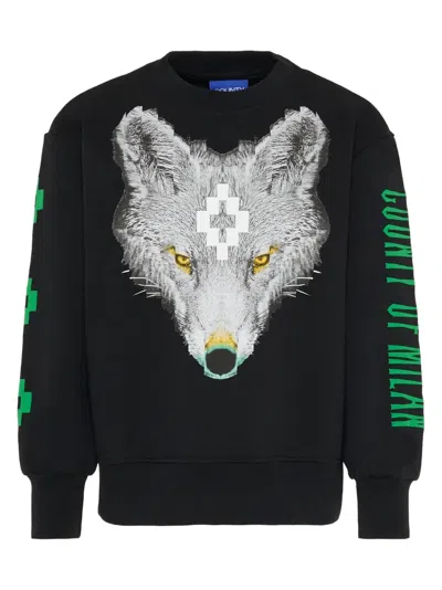 County Of Milan Wolf-print Crew Neck Sweatshirt In Black