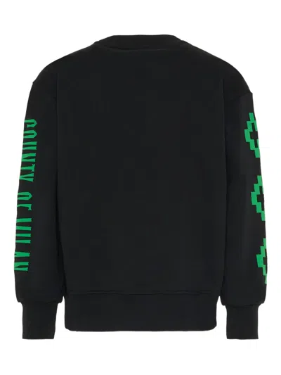 County Of Milan Wolf-print Crew Neck Sweatshirt In Black