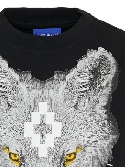 County Of Milan Wolf-print Crew Neck Sweatshirt In Black