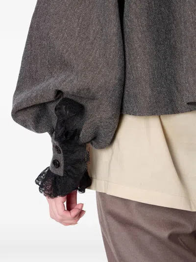 Kolor Herringbone Pearl Embellished Jacket In Multi