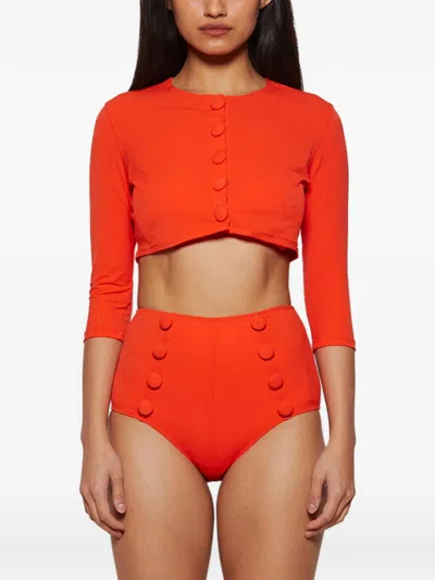 Lisa Marie Fernandez Buttoned Beach Cardigan In Multi