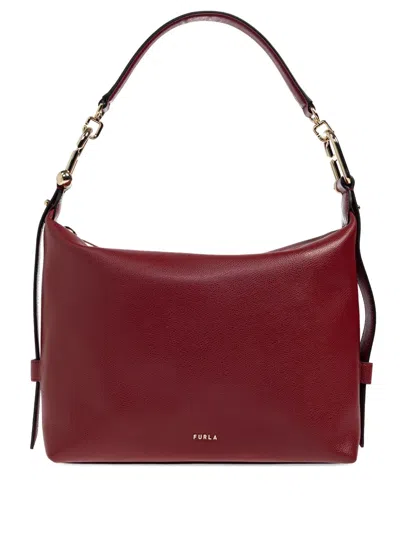 Furla Chain-detail Leather Shoulder Bag In Pink