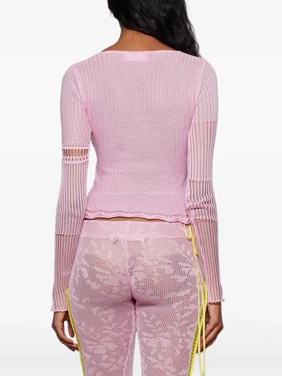 Roberta Einer Kat Lace-up Top In Pink