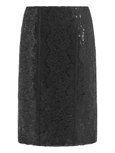 16arlington Deoda Sequin Lace Skirt In Black