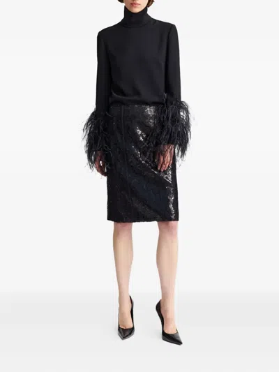 16arlington Deoda Sequin Lace Skirt In Black