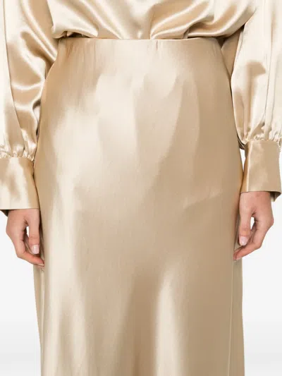 By Malene Birger Satin-effect Straight Maxi Skirt In Gold