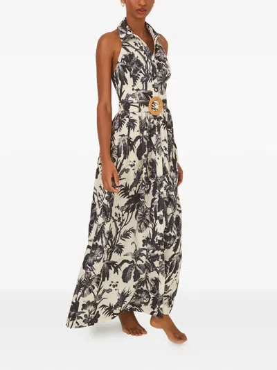 Cara Cara Quentin Floral Belted Maxi Dress In Multi