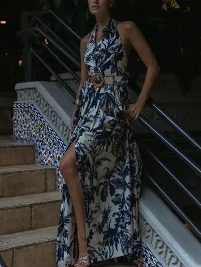 Cara Cara Quentin Floral Belted Maxi Dress In Multi