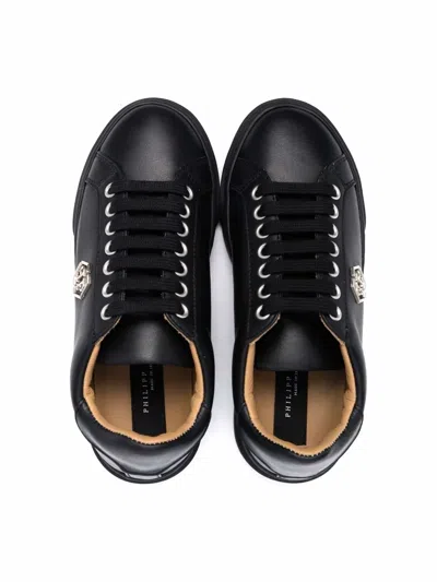 Philipp Plein Junior Hexagon-plaque Low-top Trainers In Black