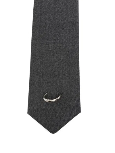 Medeea Ring-detail Tie In Gray