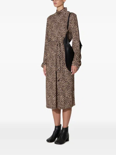 Apc Animal-print Midi Dress In Multi